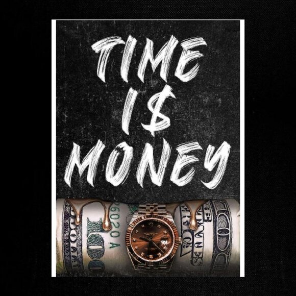 Time Is Money $100 Dollar Bill Wall Art - Picture 1 of 2
